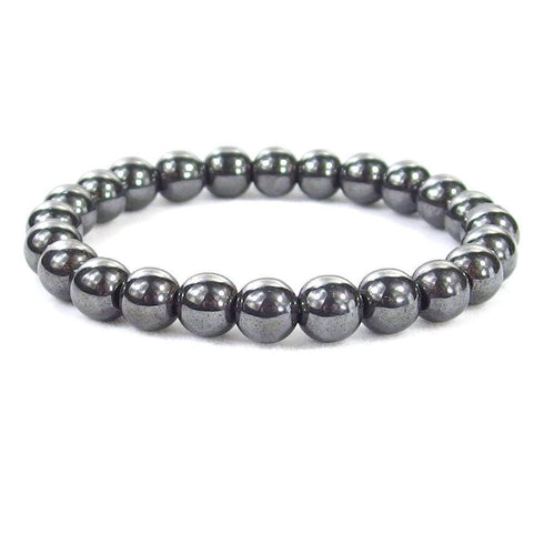 Hematite Beaded Crystal Bracelet